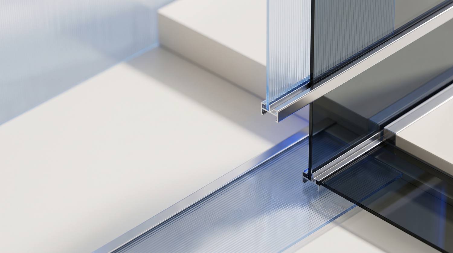 Translucent architectural panels and precise aluminum rails